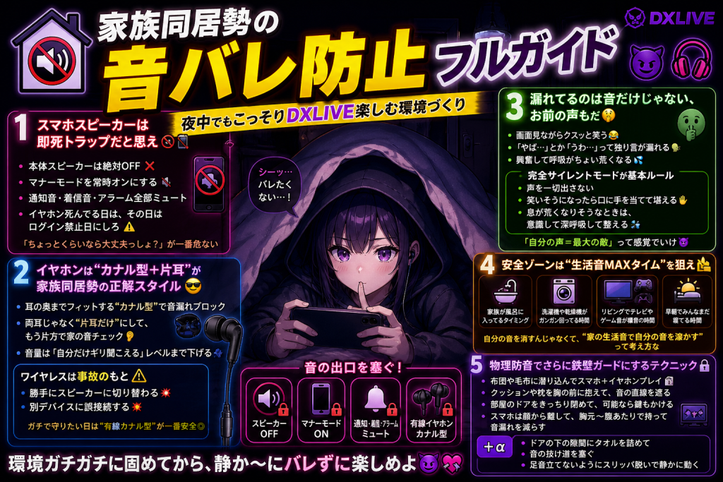     DXLIVEを家族同居環境で楽しむための音バレ防止ガイド